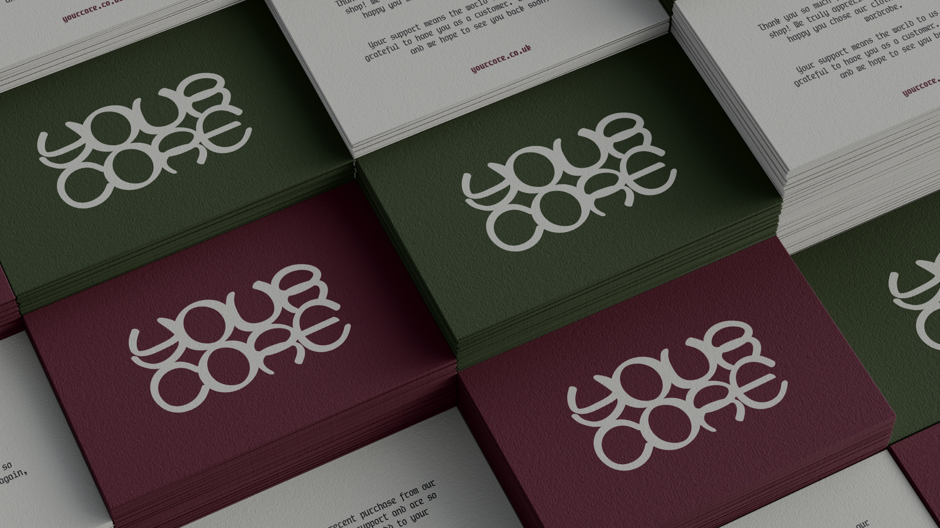 Stack of leaflets of 3 different colours